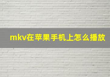 mkv在苹果手机上怎么播放