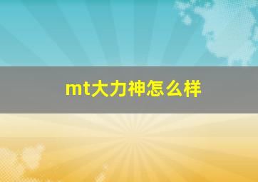 mt大力神怎么样