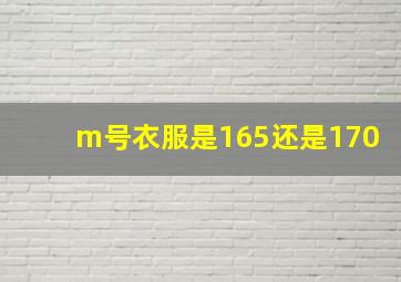 m号衣服是165还是170