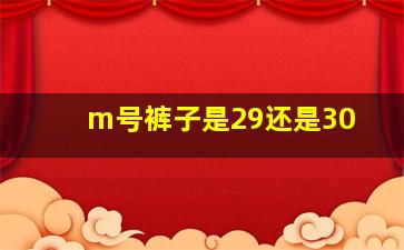 m号裤子是29还是30