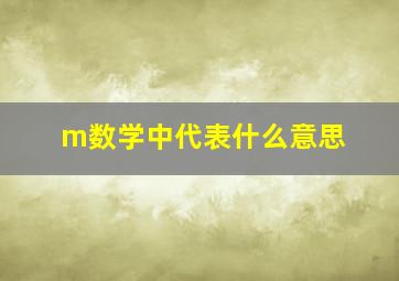 m数学中代表什么意思