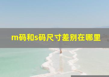 m码和s码尺寸差别在哪里