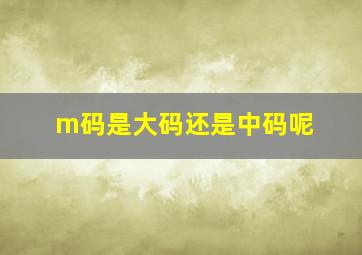 m码是大码还是中码呢