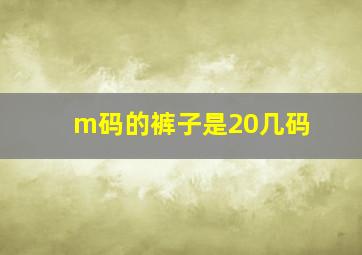 m码的裤子是20几码