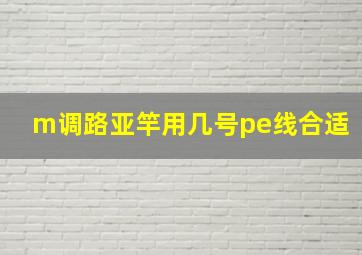 m调路亚竿用几号pe线合适