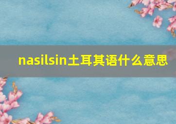 nasilsin土耳其语什么意思