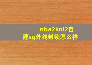 nba2kol2自建sg外线封锁怎么样