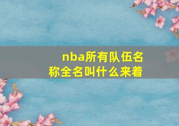 nba所有队伍名称全名叫什么来着