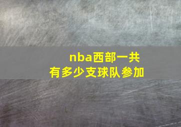 nba西部一共有多少支球队参加