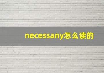 necessany怎么读的