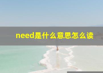 need是什么意思怎么读