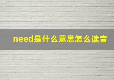 need是什么意思怎么读音