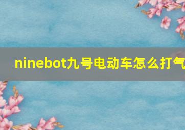 ninebot九号电动车怎么打气