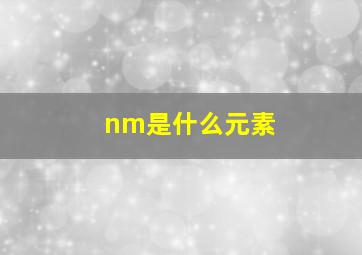 nm是什么元素