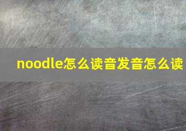 noodle怎么读音发音怎么读