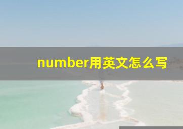 number用英文怎么写