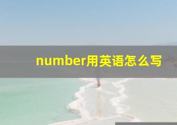 number用英语怎么写