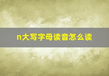 n大写字母读音怎么读