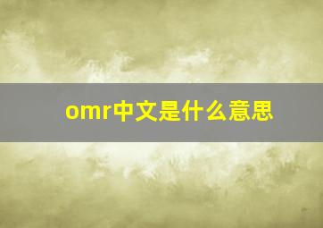 omr中文是什么意思