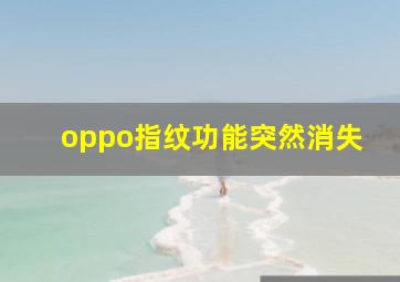 oppo指纹功能突然消失