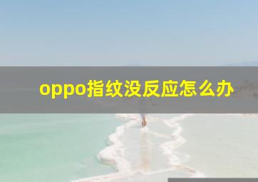 oppo指纹没反应怎么办