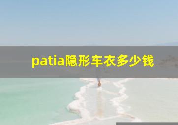 patia隐形车衣多少钱