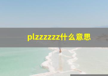 plzzzzzz什么意思