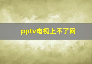 pptv电视上不了网