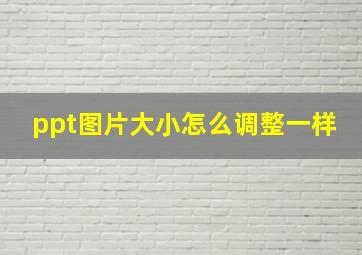 ppt图片大小怎么调整一样