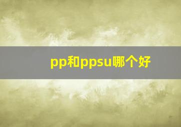 pp和ppsu哪个好