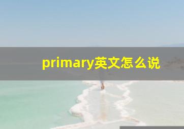 primary英文怎么说