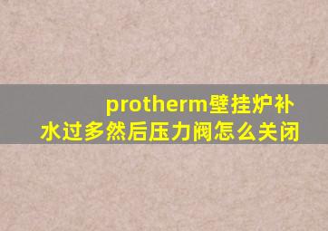 protherm壁挂炉补水过多然后压力阀怎么关闭