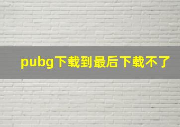 pubg下载到最后下载不了