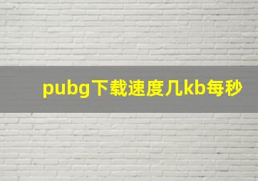 pubg下载速度几kb每秒