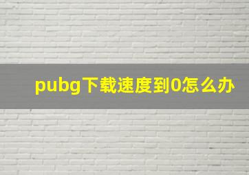 pubg下载速度到0怎么办