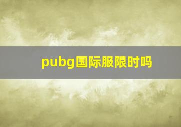 pubg国际服限时吗