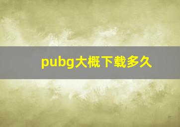 pubg大概下载多久