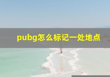 pubg怎么标记一处地点