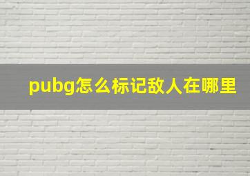 pubg怎么标记敌人在哪里