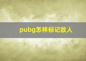 pubg怎样标记敌人