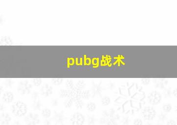 pubg战术