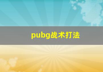 pubg战术打法