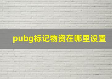 pubg标记物资在哪里设置