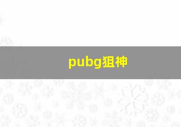 pubg狙神