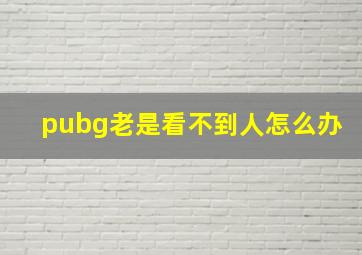 pubg老是看不到人怎么办