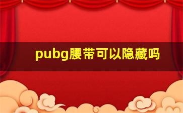 pubg腰带可以隐藏吗