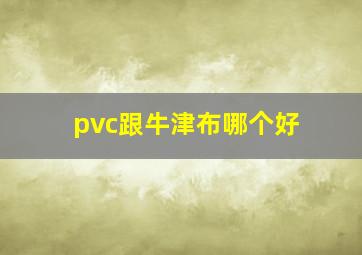 pvc跟牛津布哪个好