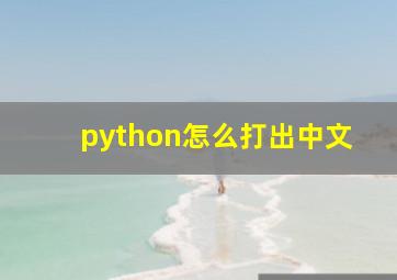 python怎么打出中文