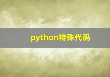 python特殊代码