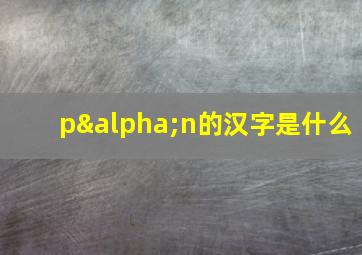 pαn的汉字是什么